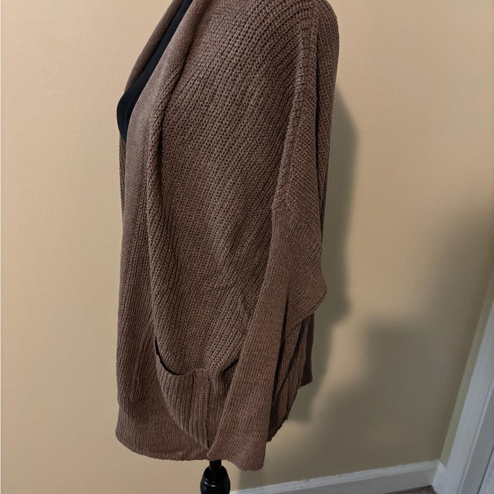 Miracle Brown Open-Front Knit Cardigan - Picture 7 of 10